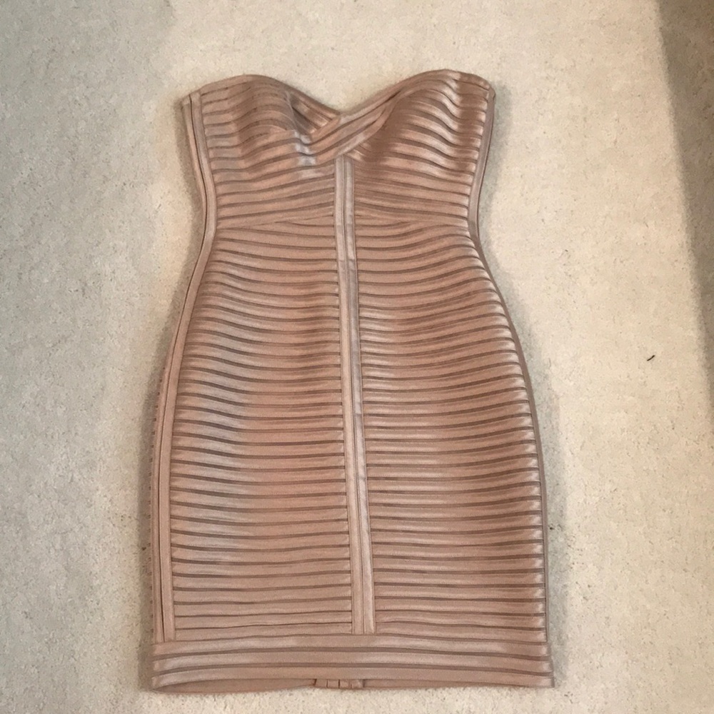 Bcbg champagne cocktail dress